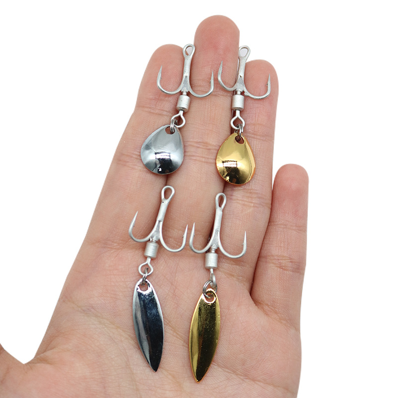 SNEDA Sea Fishing Triple Thened Three Hooks 4# 6# 8# High-carbon Steel Rotating Sequined Fish Hooks – Metal Lure – view 1