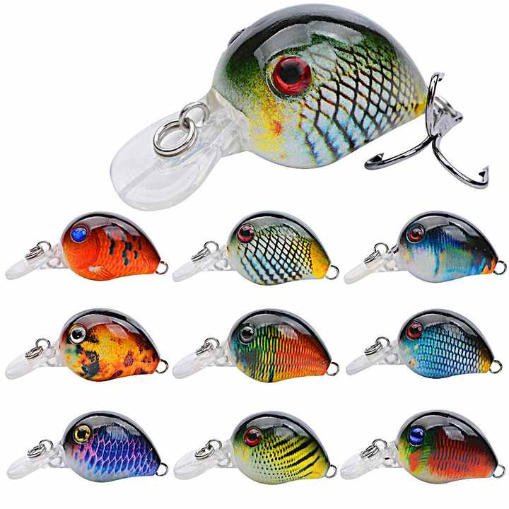 Palmer 3.3cm 2g 9pcs/box Hard Mini Crank Lure Fishing Lures Set Plastic Minnow Bionic Hard Baits Long Cast Bait With Hook – Crankbait – view 1