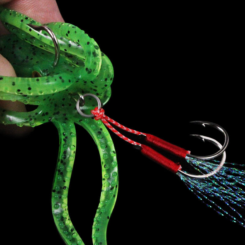 New 110mm 21g Soft Luminous Silicone Skirts Lure Artificial Squid and Octopus Bait with Hook for River Boat Fishing – Octopus Skirt – view 5