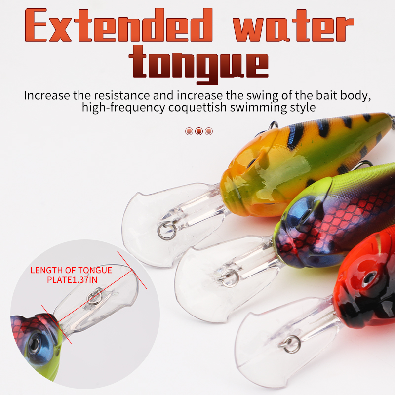 Hard Plastic Baits Big Game Long Casting Long Lip Deep Diving Floating Trolling Fishing Black Minnow Lure – Crankbait – view 4