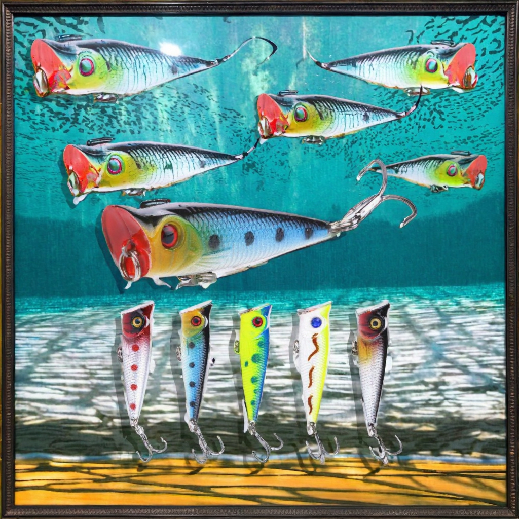 5cm-4.9g Topwater Hard Fishing Lure Saltwater Artificial Bait Popper Plastic and ABS Material for Ocean Boat River Fishing – Popper – view 5