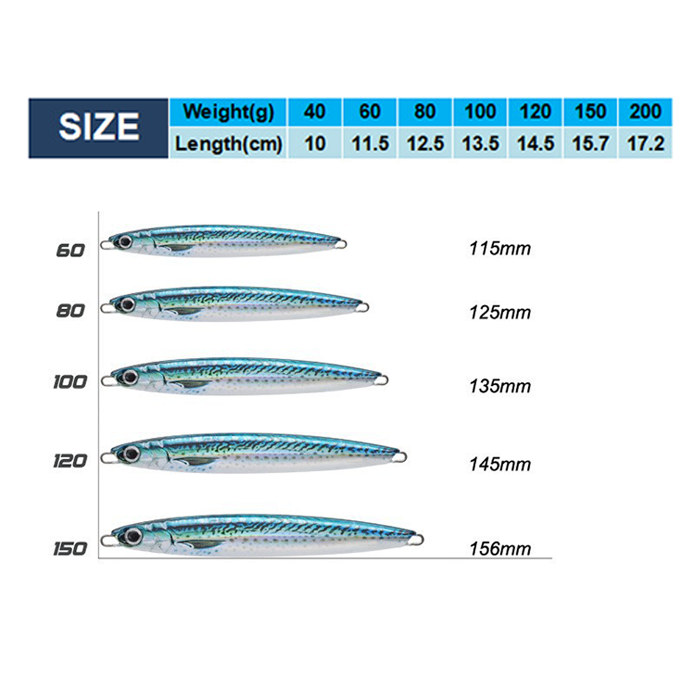 XUHANG TP01 Metal Slow Jig Fishing Lure Lead Fall Jigging Lure for Saltwater Fish and Marlin Variants From 20G to 350G – Metal Lure – view 3