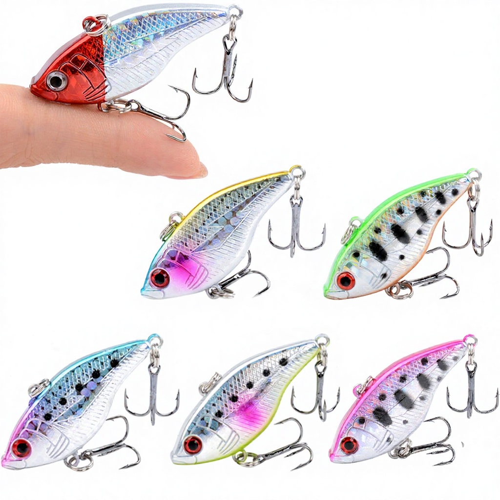 New Printed Lightning VIB Luya Bait 5CM/14G Shaky Lead Block Noise Sound Bead False Bait Laser Bionic Fishing Tackle with Hooks – Metal Lure – view 2