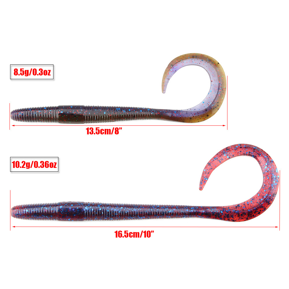 NewBility Big Ribbon Tail Worms Lure 135mm 165mm Tail Big Grub Silicone Swimbait Artificial Soft Bait for Bass Pike Freshwater – Worms & Grubs – view 4