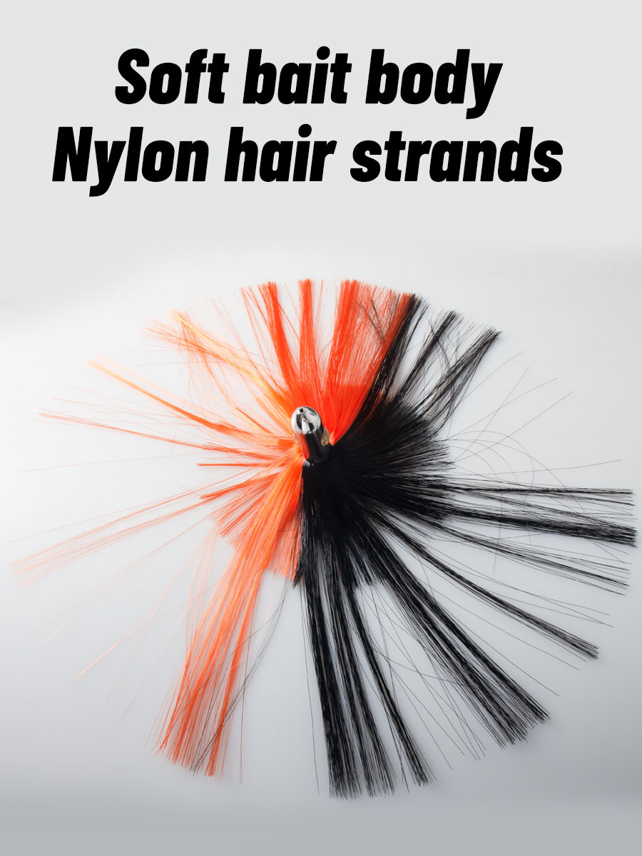 PP Swim Bait Artificial Hard Bait Tuna Trolling Lure with Nylon Hair for Sea Fishing – Metal Lure – view 3