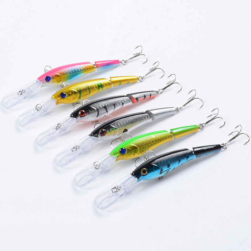 Fishing Lure Swimbait 133mm 13.4g Joint Muti Fish Minnow Sea Fishing Lure BaitStrong Hooks Lures for Sea Fishing Depth0.5m-3m – Swimbait – view 3