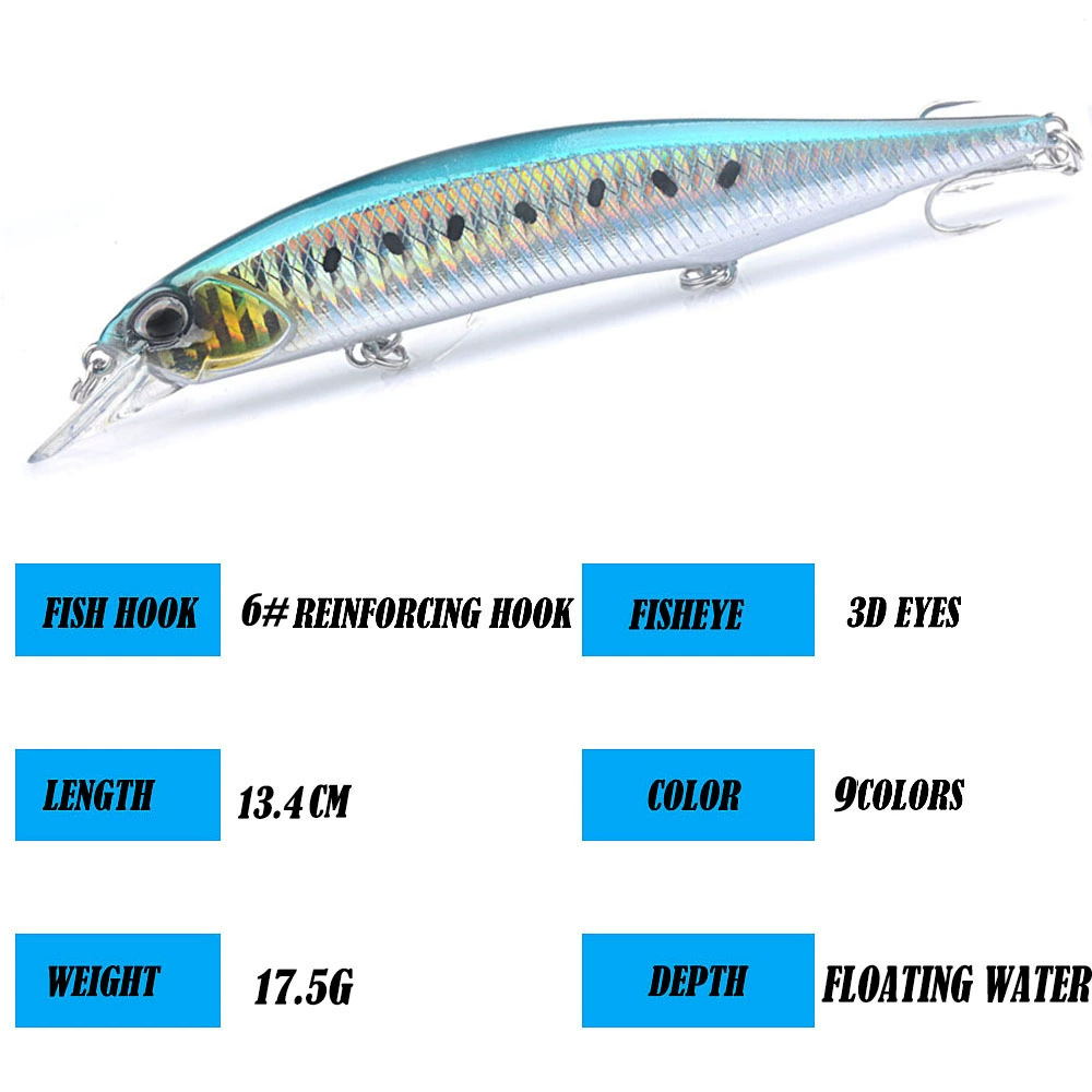 Far-Cast Damino Luya Plastic Bait 13.4cm/17.5g False Bait for Sea Fishing with Orkin Hook Hard Bait Wholesale Fishing Supply – Minnow – view 3