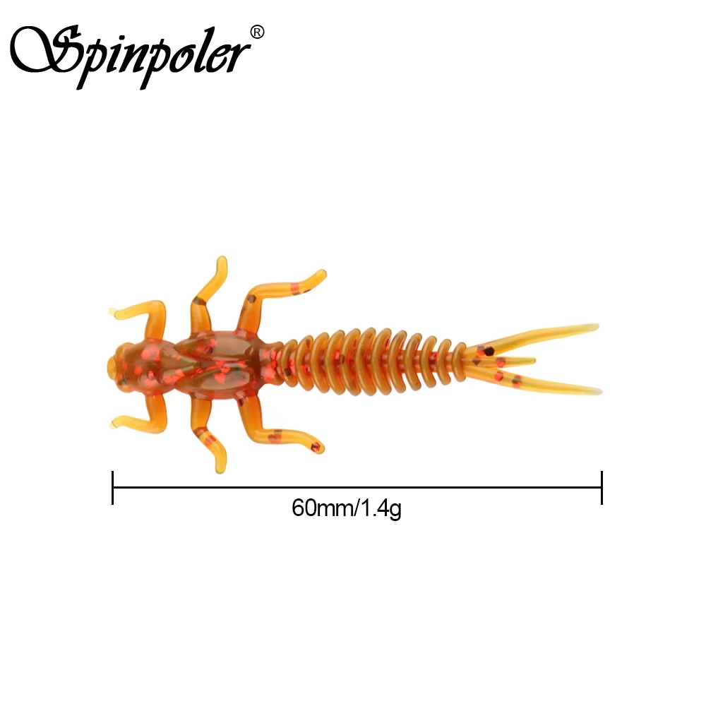 Spinpoler Fishing Lure Larva Soft Bait 60mm 1.4g Artificial Worm PVC Wobbler Bass Trout Plastic Swimbait Freshwater Tackle – Soft Lure – view 2