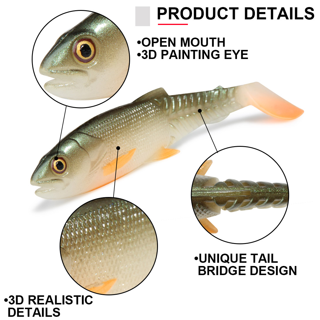 Spinpoler Predator Soft Fishing Lure Cannibal Bait 6.5cm/8.5cm/10cm/12cm Crankbait Artificial Bridge Tail Trout Wobbler Big Shad – Worms & Grubs – view 5