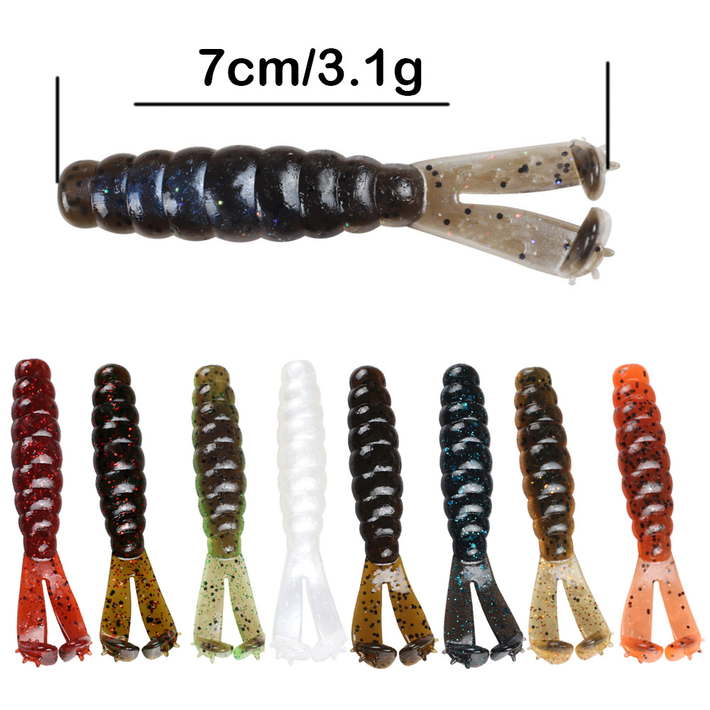 JOHNCOO New Arrival Fishing Lure Double Paddle Tail TPR Material Fishing Lure Shad Lure Swim Soft Bait Artificial Baits – Worms & Grubs – view 2