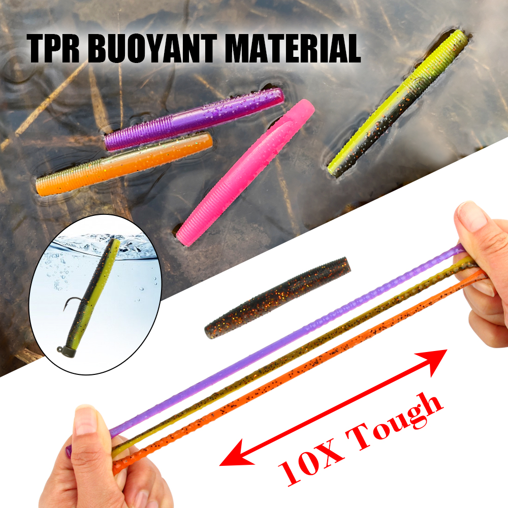 Spinpoler Soft Worm Senko Finesse TPR Ned Worm Rig 2.75" Stickbait Fishing Lures Swim Bait River Saltwater Swimbait Bass Pike – Worms & Grubs – view 3