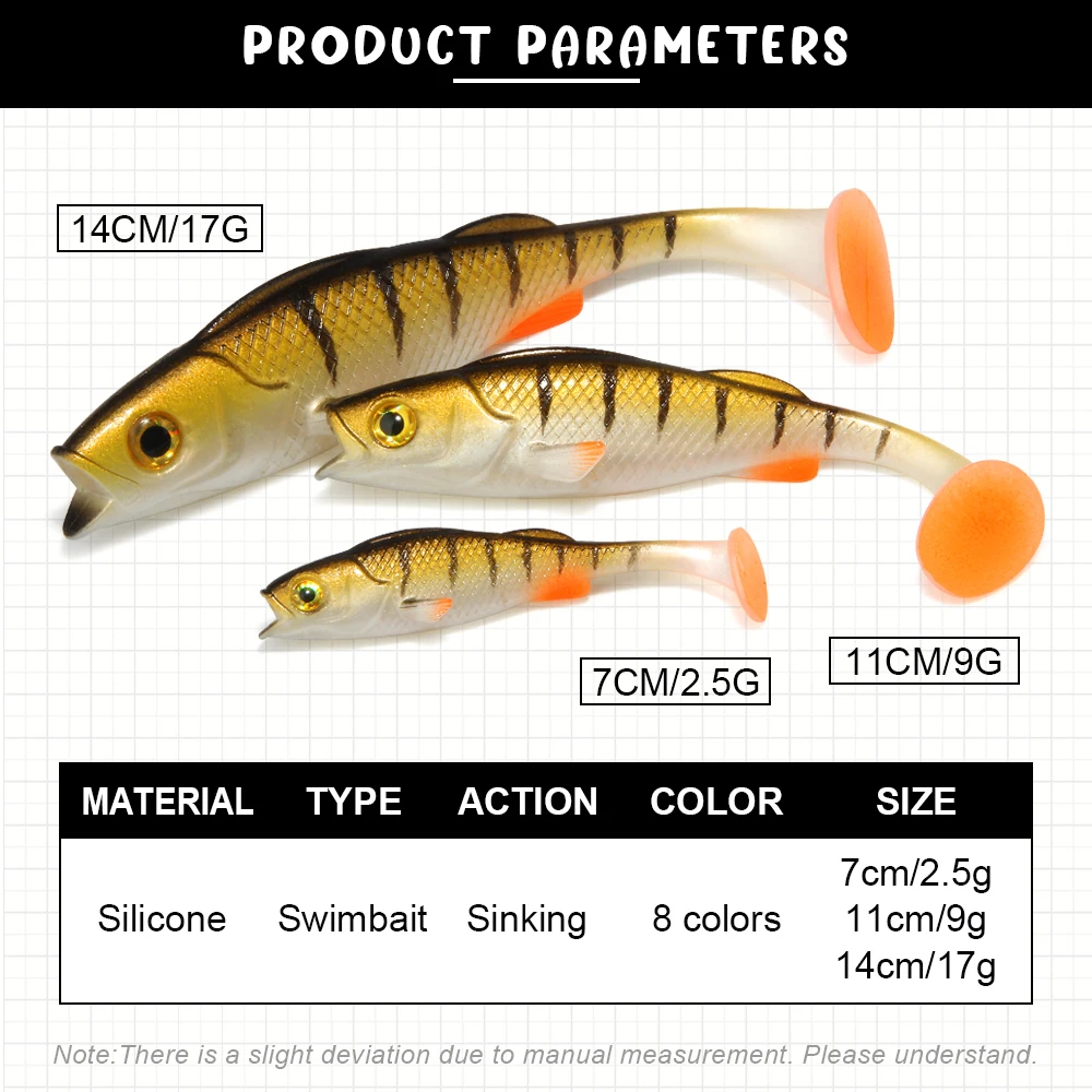 Cheey Spinopler Predator Fishing Lure 7cm-14cm Soft Body T-Tail Swimbait Bass Perch Pike Fishing UV Wobbler Rubber Shad Tackle – Soft Lure – view 4