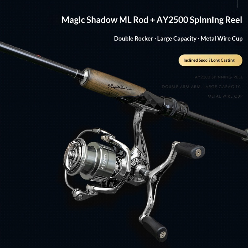 Demon Hunter Magic Shadow ML Luya Rod Spinning Wheel Water Drop Set Carbon Far-cast Bass Cow-mouth Fishing Rod 0.6kg 2-Piece – Fishing Rod – view 5