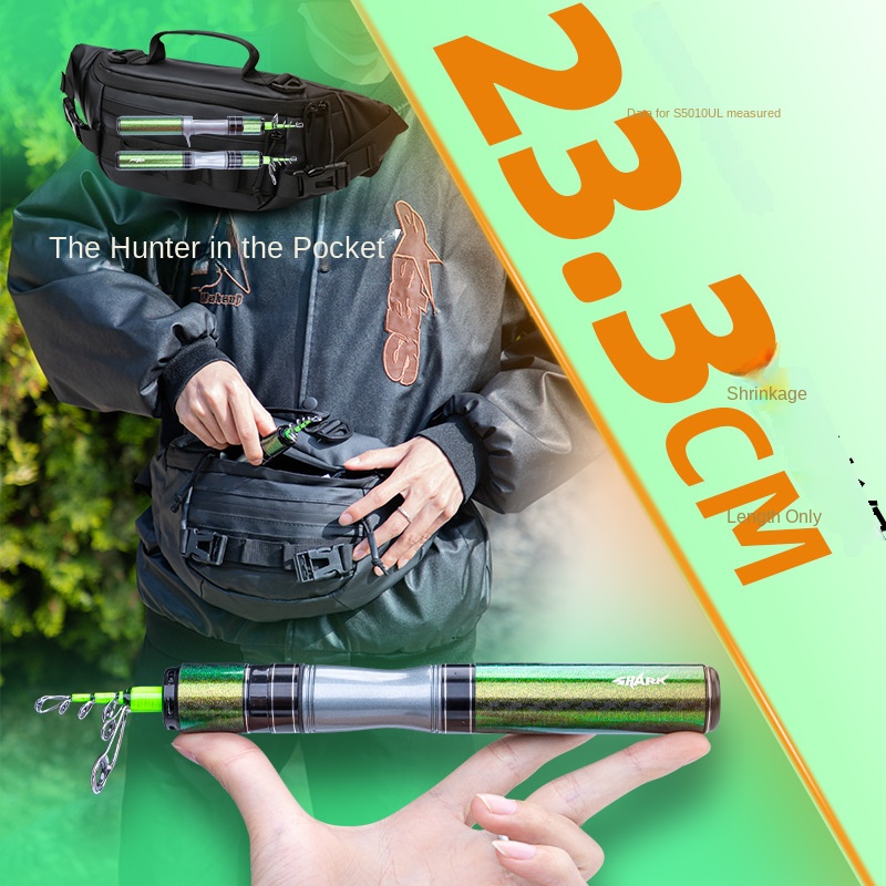 Fishing Fan Ultra Short Mini Telescopic Carbon Road Rod Portable Micro Quick Shark Horse Mouth Rod Set Fishing Tackle – Fishing Rod – view 4
