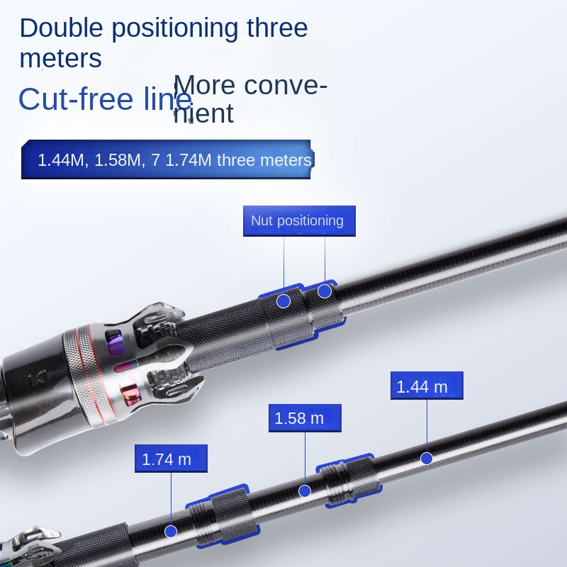 Fishing Fan Lanxi 2.0 Travel Telescopic Micro-object Luya Rod for Fuji F Ring Portable 3-Section Carbon Mini Fishing Rod – Fishing Rod – view 2