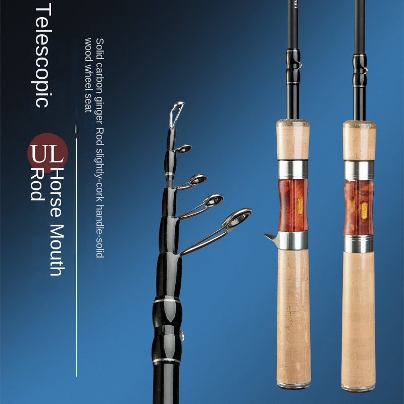 Cheery Telescopic for Micro Horse Mouth Rod Carbon Soft Wood Handle 0.6kg Portable Luya White Strip Stream Fishing Rod – Fishing Rod – view 2