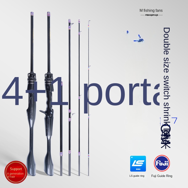 Fishing Fans Gold Edition Australian Carbon 5-Section Soft Tune Portable Travel Full Set Fuji Guide Ring Stream Fishing Rod Set – Fishing Rod – view 2