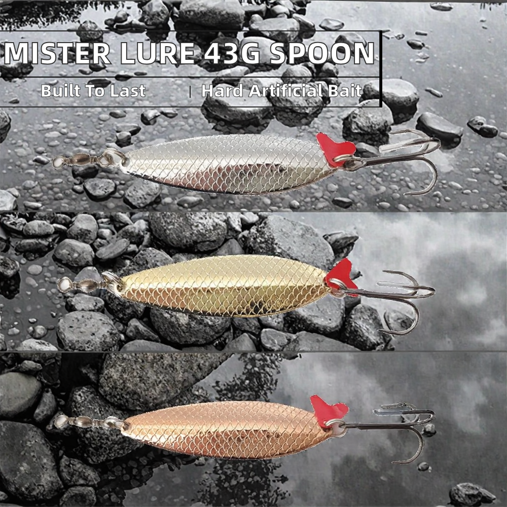 MISTER LURE 40g Artificial Melon Sinking Spinner Metal Sequins Bait Trout Spoon Fishing Lure for River Lake & Stream – Metal Lure – view 2