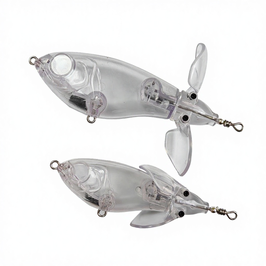 Unpainted Blank Bait 15g ABS Topwater Rotated Tail Popper Spin Bait DIY Fishing Lures Whopper Plopper Bass – Other Hard Lure – view 4
