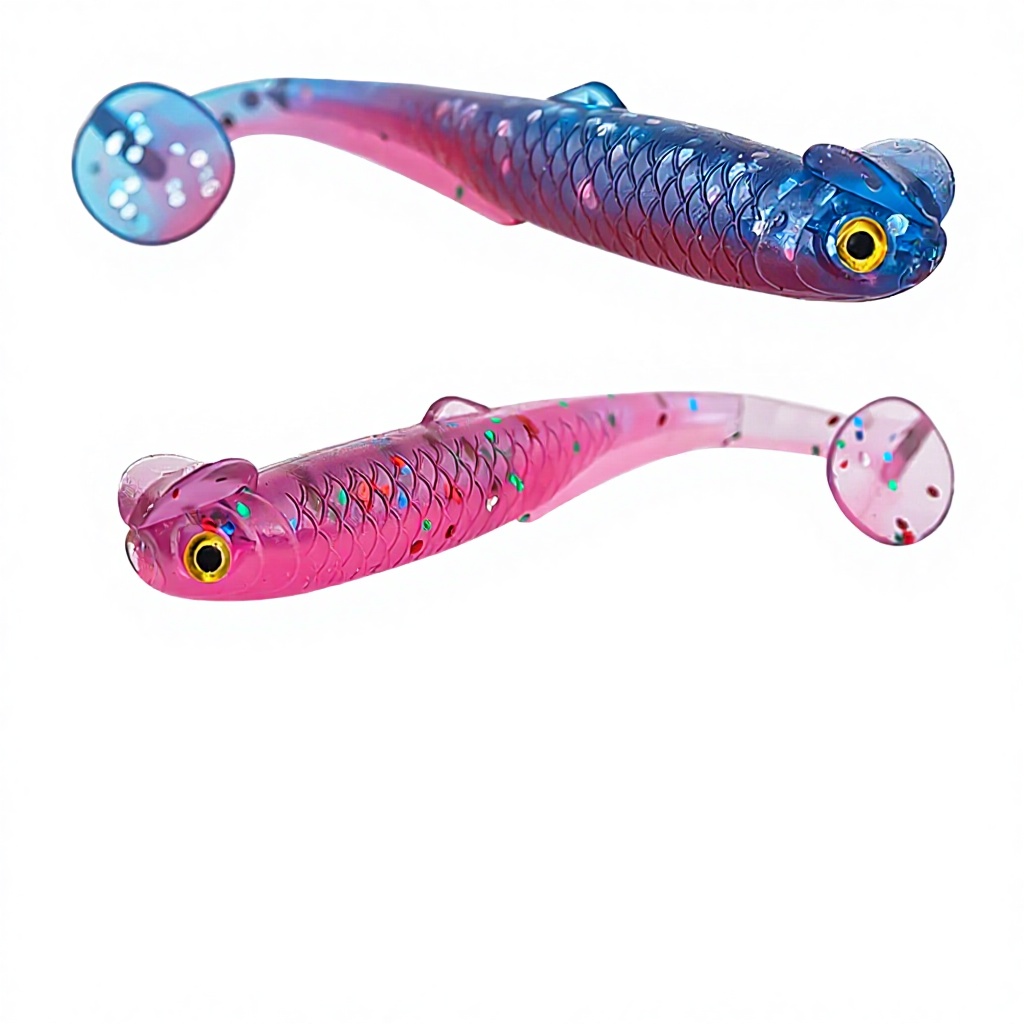 TGD New Arrival 6cm 1.3g Soft Fishing Lure Luminous Paddle Tail Double Colors for Saltwater Fish & Sea Bass – Metal Lure – view 4