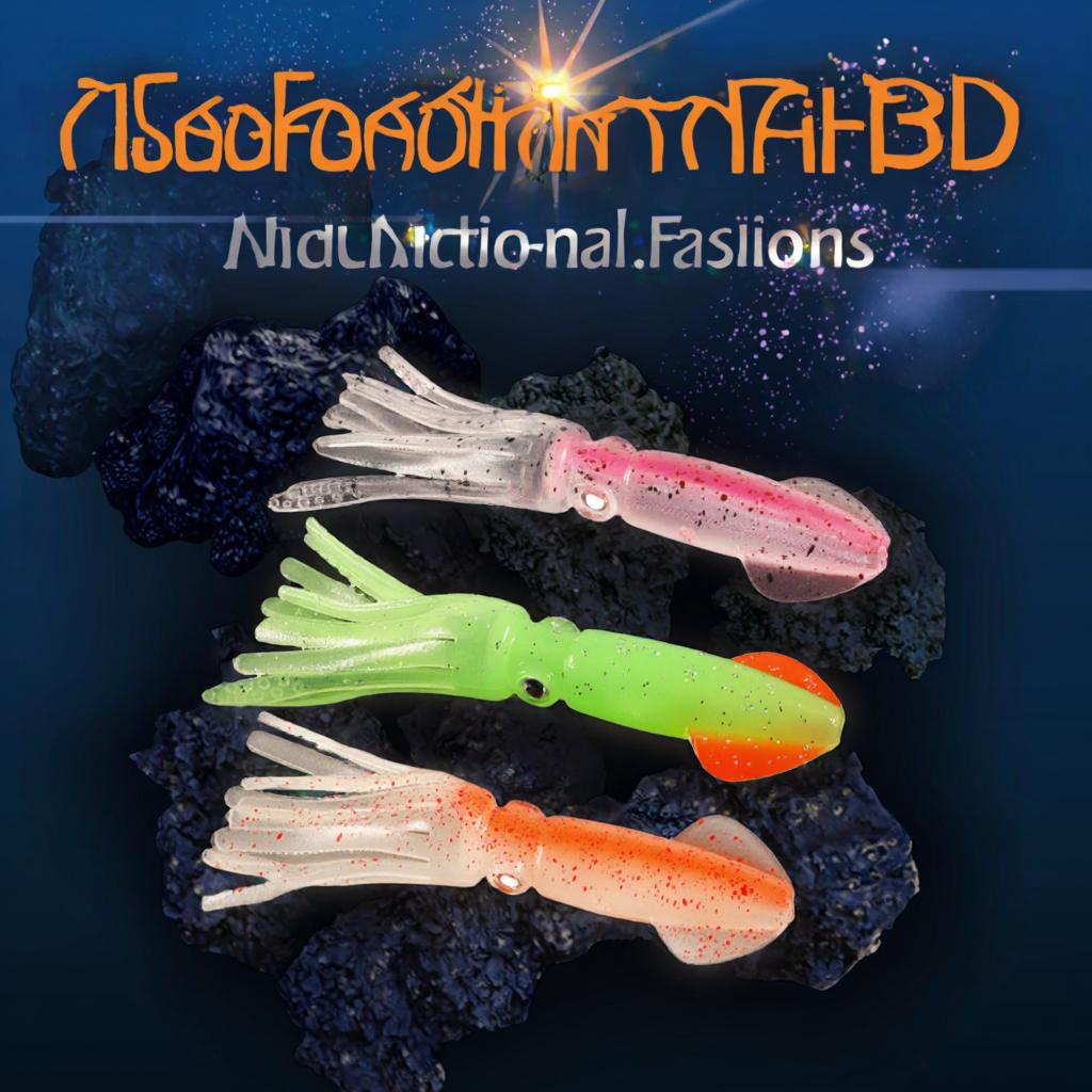100mm 9g PVC Luminous Soft Topwater Squid Lures Mix Oiled Octopus Skirts Hollow Squid Jig Custom Fishing Bait – Octopus Skirt – view 3