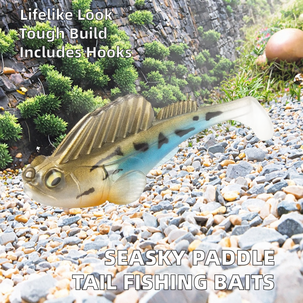 14g Paddle Tail Artificial Soft Bait for Bass Perch Trout Crappie-Freshwater PVC Lure – Soft Lure – view 2