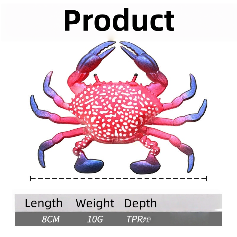 CHEERY 8cm 10g Artificial Crab Bait Lifelike Soft Sea TPR Fishing Lure Sharp Bass Target Species Pesca Isca Tool Grouper – Soft Lure – view 3