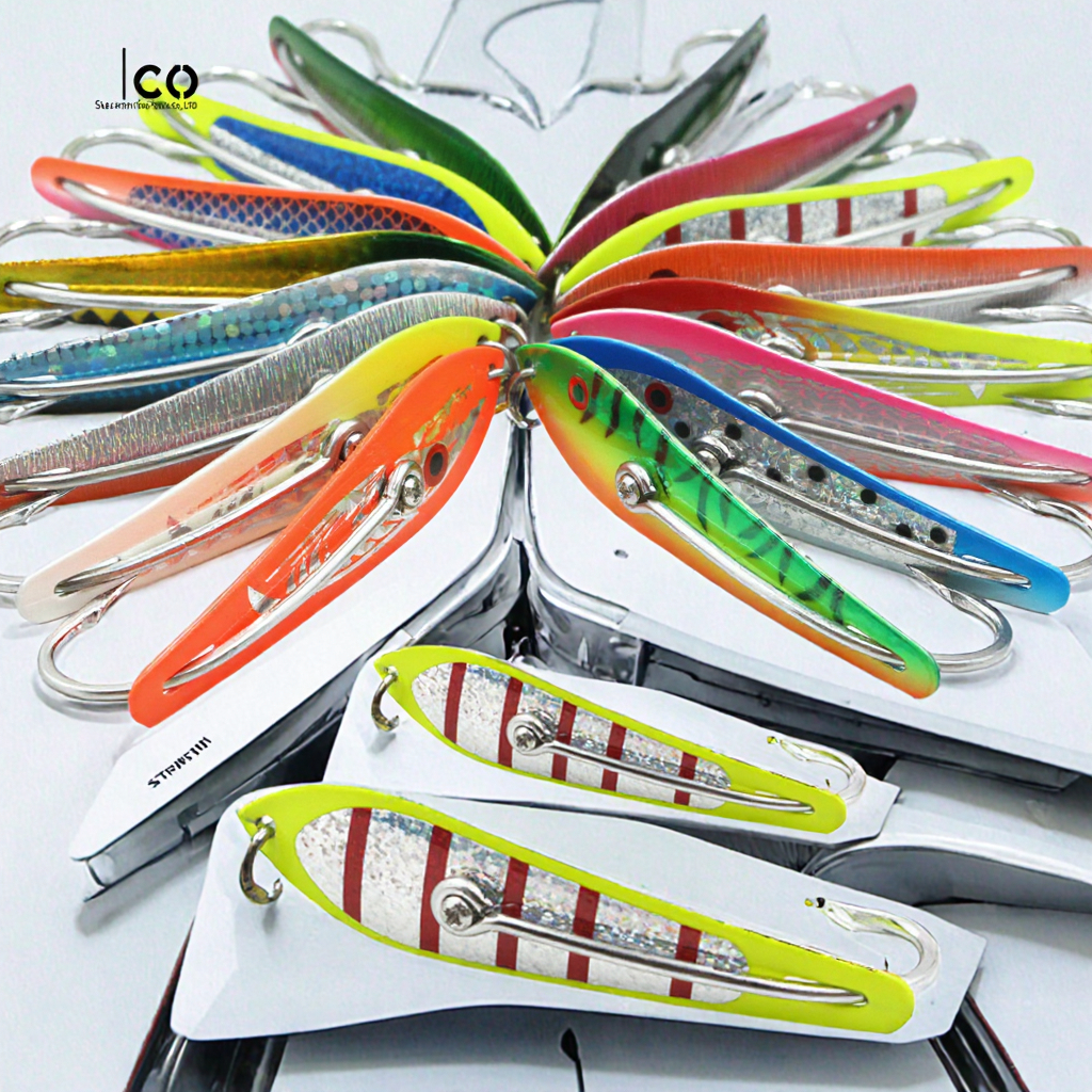 4Inch Single Double Hook Trolling Spoon Lure for Kids High Carbon Steel Selco Brand Saltwater Fish Ocean Boat Fishing – Metal Lure – view 3