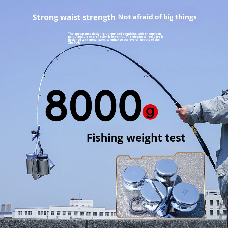 Inshore Small Boat Lightweight Sea Raft Fishing Rod 30# 50# 80# Universal 126cm Collapsed Length Eight Claw White Fruit Knife – Fishing Rod – view 5