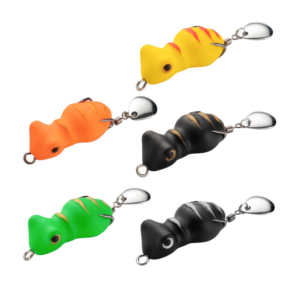 Cheery Hot Sales 3.5cm 5.2g Mini Frog Bait Rabbit Frog Double Hook Floating Lures Thunder Frog Soft Bait Soft Fishing Lure – Frog – view 1