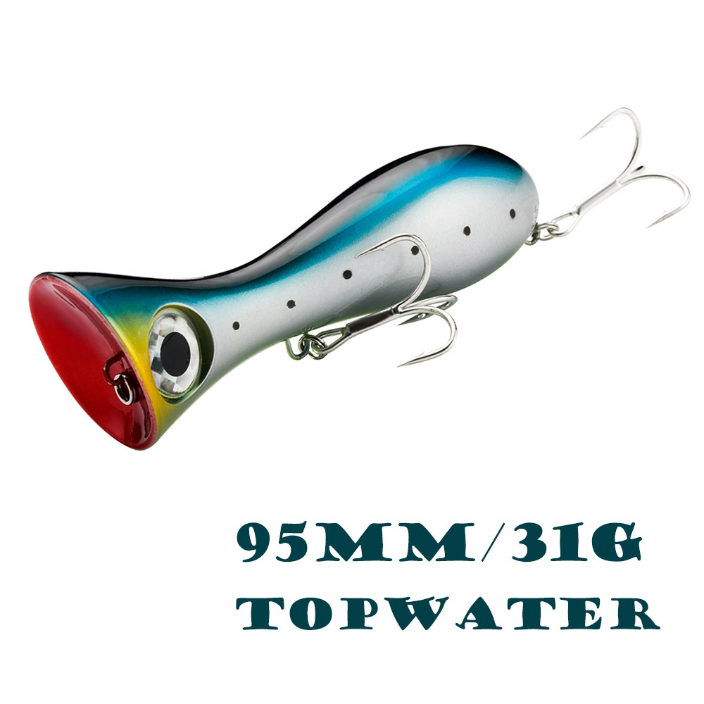 Cheery High Quality 9.5CM 31g Saltwater Floating Topwater Big Game Fishing Pop Lure Bait Artificial Lure Wobblers 3D Design Big – Popper – view 2