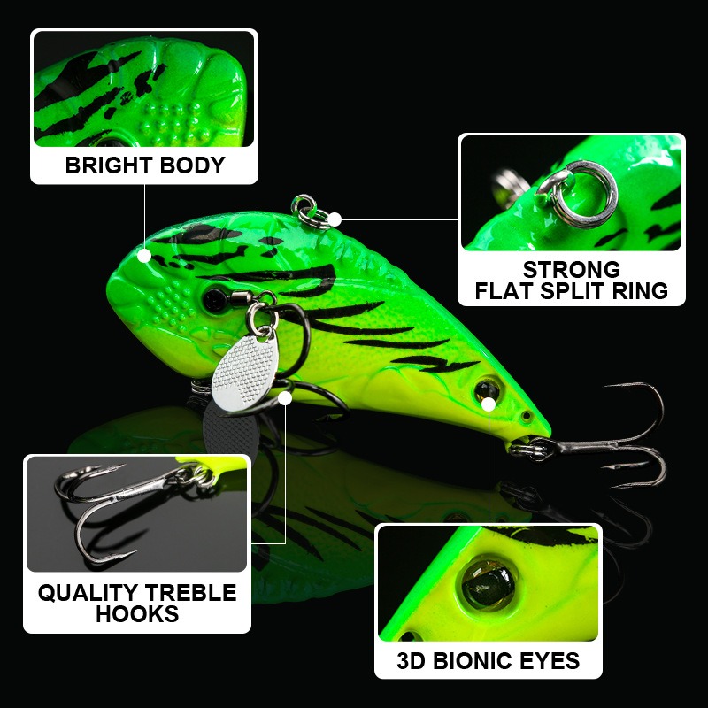 Cheery New 65mm 17.5g Vibration Sinking Fishing Lure Wholesale Artificial Hard Swimming Noise Fishing Bait Hard Lure – Metal Lure – view 4