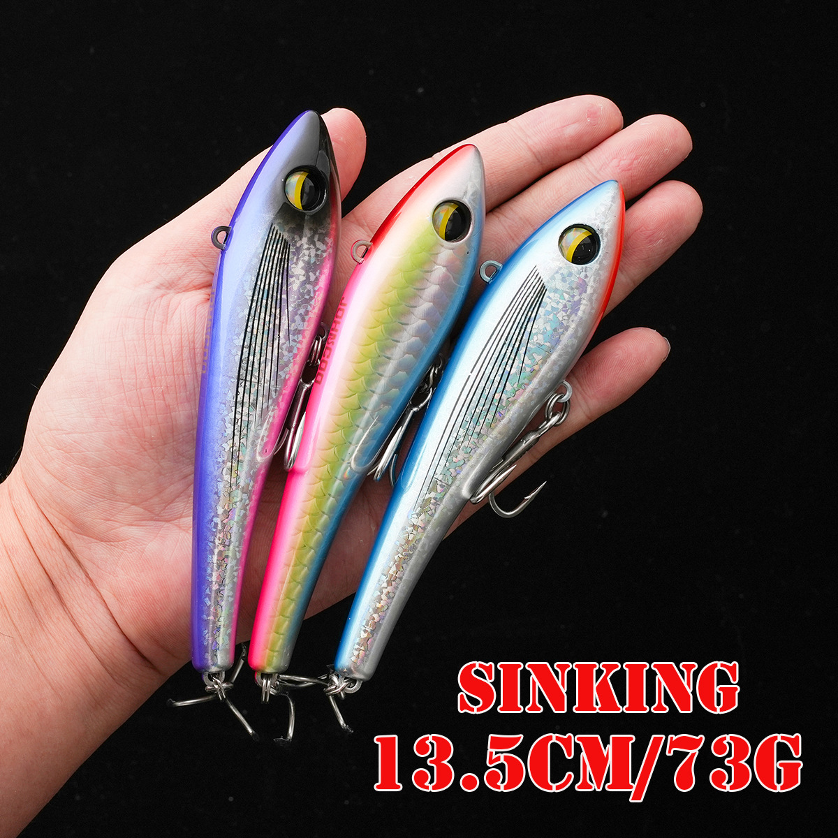Cheery 13.5cm Sea Fishing Sinking Pencil Lure 73g GT Lures Boat Fishing Bait ABS Hard Blade Vib Bait Vibration Fishing Lures Riv – Pencil – view 5