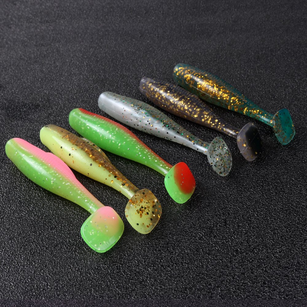 Cheery Wholesale Price 6pcs/Set Soft Artificial Silicone Material 8cm 4.8g Tail Soft Plastics Fishing Lures Jig Soft Baits Baits – Worms & Grubs – view 5