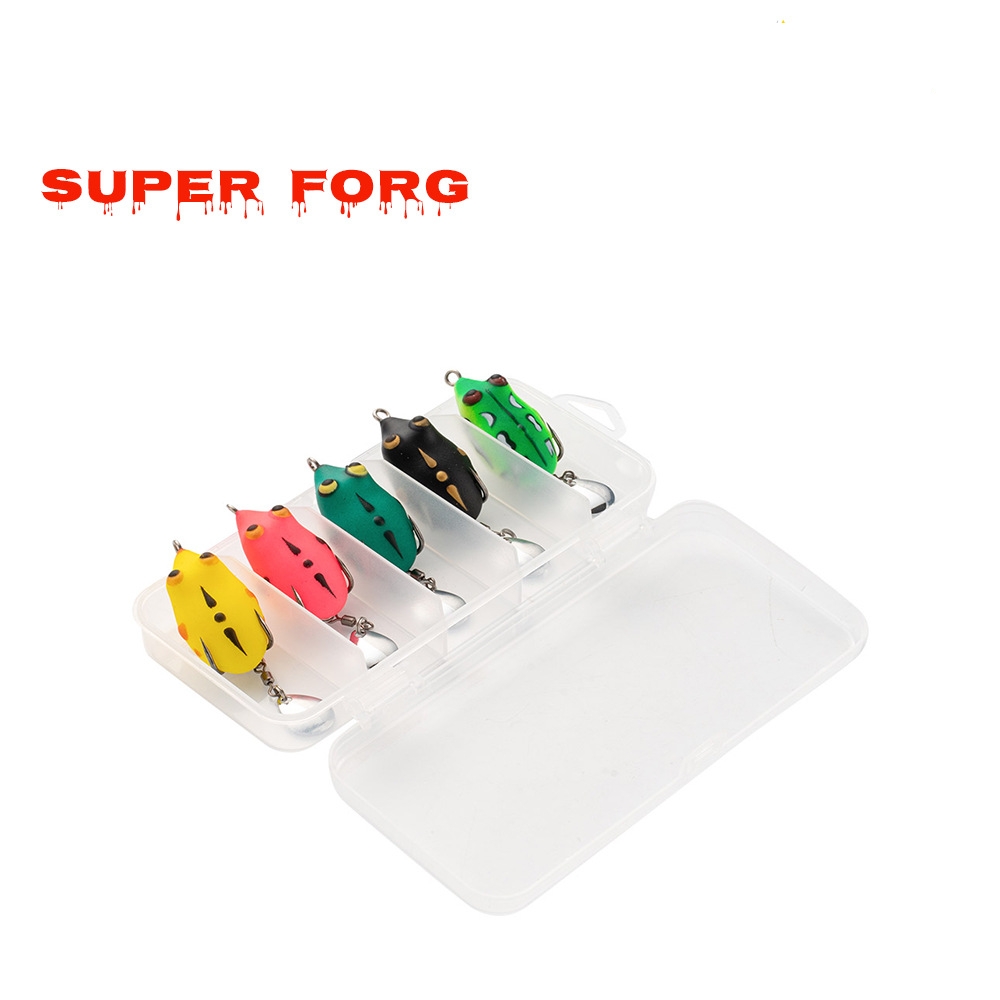 Cheery Wholesale Small Frog Lure 35mm 5.8g 5 Colors With Sequins Rabbit Frog Thai Wind Mini Thunderfrog Double Hook – Frog – view 2