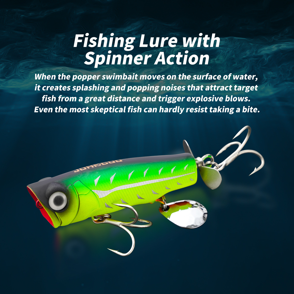 Cheery Long-Range Floating Water Wave Climbing Bait Lure 8cm/14g Two-Piece Propeller Bass Mouth-Raising ABS for Carp Seawater – Popper – view 4