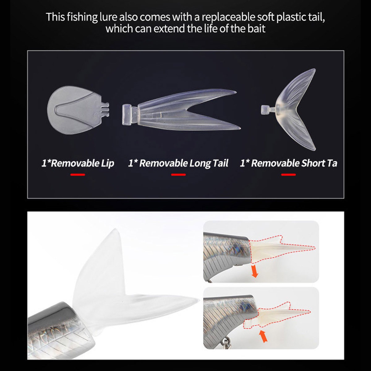 Cheery Wholesale 14cm 50g 2 Segment Hard Baits Wobblers Fishing Lure Multi Jointed Swim Baits Floating Minnow Lure Artificial Ha – Swimbait – view 5