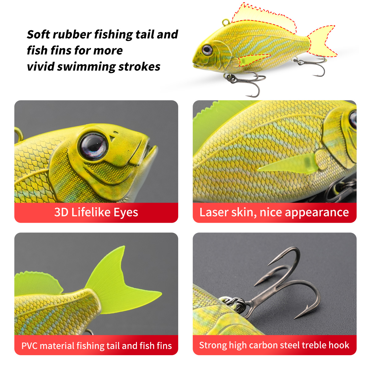 Cheery 65mm 24g Plastic Hard VIB Charikom 3D Printing Seabass Vibe Lure Saltwater Vibrating Sinking ABS Artificial Bait Pesca – Metal Lure – view 5