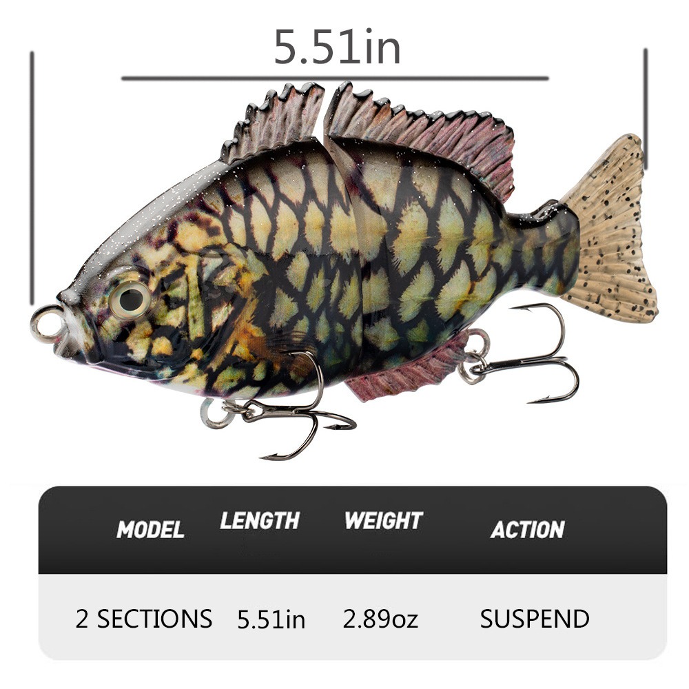 Cheery High Quality 14cm 82g 2 Section Sunfish Lure Multi-segment Bait Artificial Bionic Bait Fishing Hard Lure – Fishing Lure – view 2