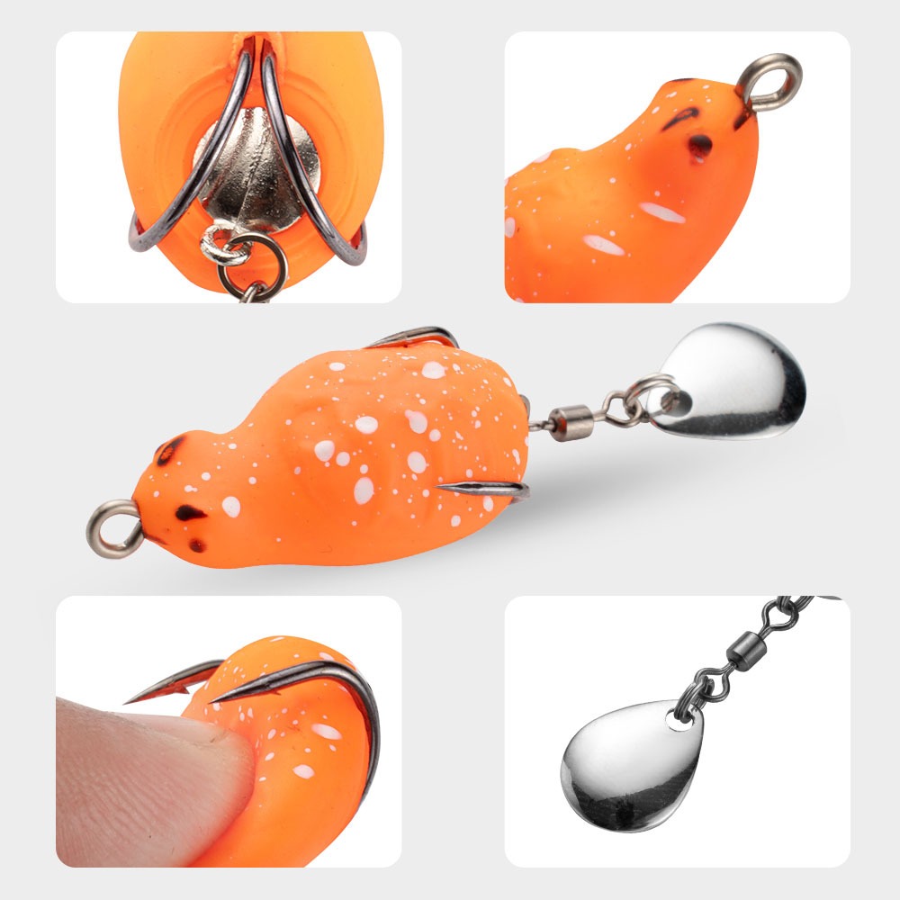 Cheery Wholesale Thai Frog Bait Mini 3cm 4.7g High Bionic Soft Bait Frog Fishing Lure Double Hook Floating Lures Fishing Lure – Frog – view 3