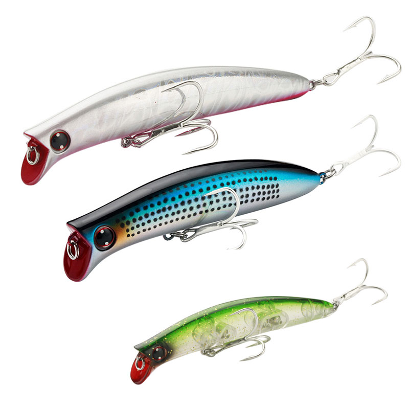 Cheery High Quality 90mm/13g 110mm/16g 8color Artificial Floating Topwater Hard Plastic Popper Floating Minnow 3D Eye Hard Fishi – Popper – view 2