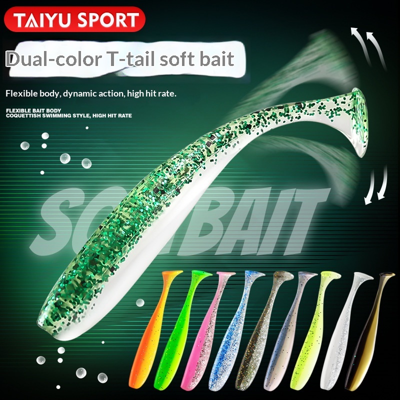 Taiyu High Quality Stainless Steel Bionic Two-Color T-Tail Artificial Soft Bait Without Hooks 35cm/55cm/75cm Weihai Fishing Lure – Worms & Grubs – view 4