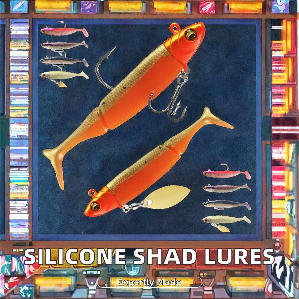 15g 20g Metal & Plastic Fishing Silicone Shad Bait Glitter Lead Head Jigging Black Minnow Swimbait Soft Lure for Lake – Swimbait – view 2