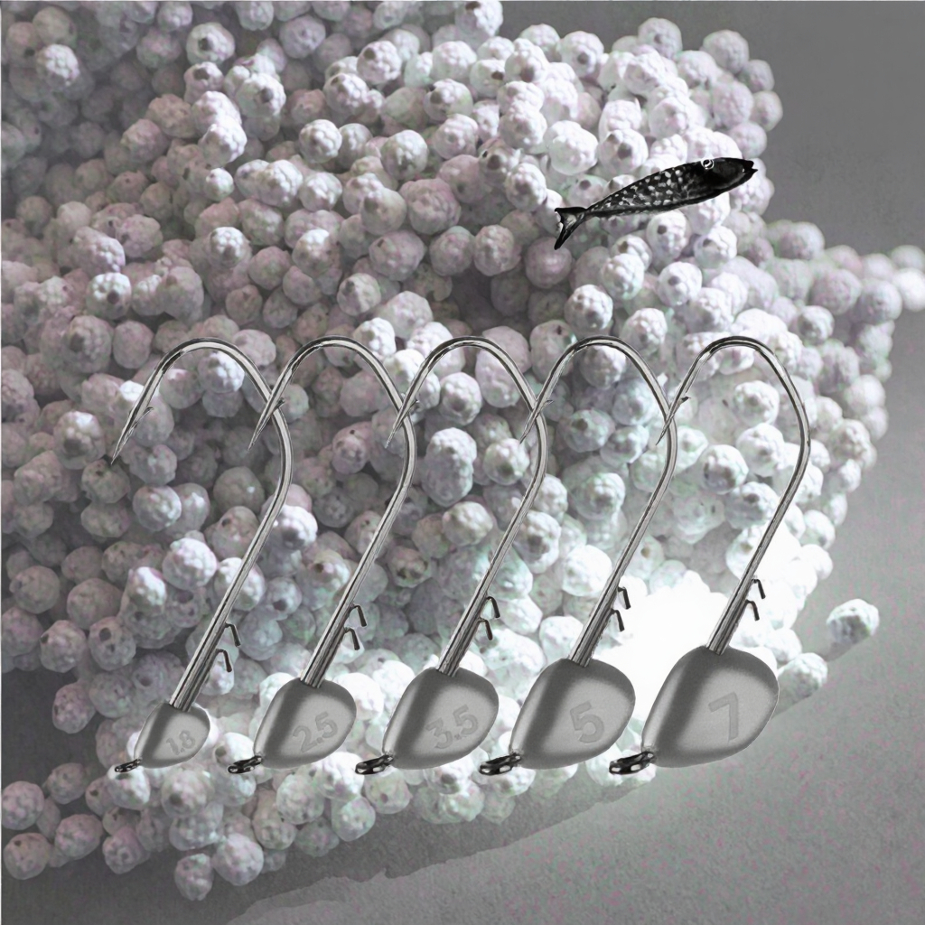 New Arrival 1.8g 2.5g 3.5g 5g 7g Lead Head Fishing Hook Barbed Jig for Trout Soft Worm Lure for Sea Fly Fishing Techniques – Fishhook – view 3