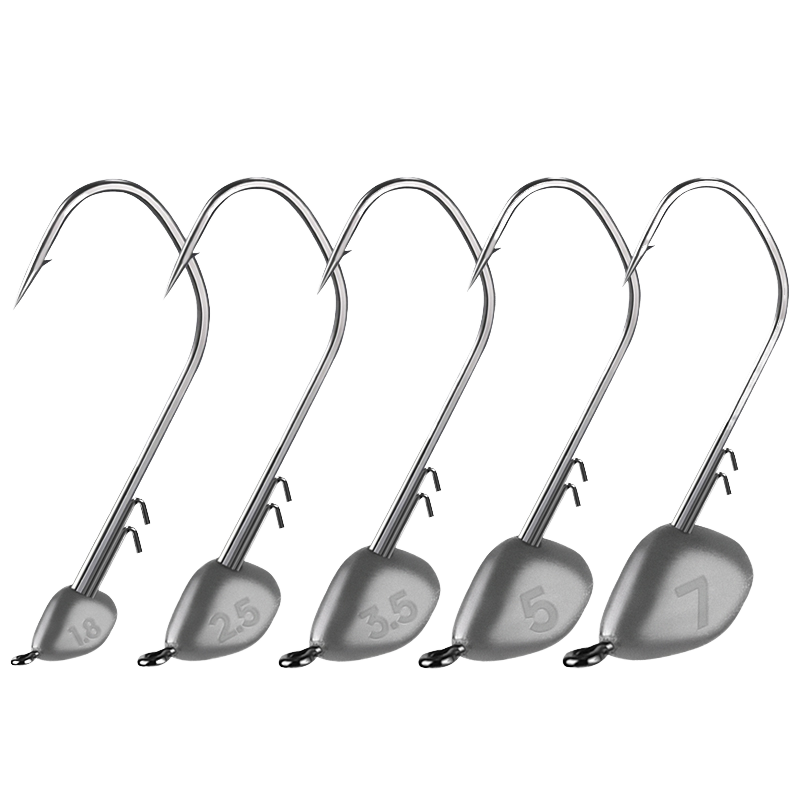 New Arrival 1.8g 2.5g 3.5g 5g 7g Lead Head Fishing Hook Barbed Jig for Trout Soft Worm Lure for Sea Fly Fishing Techniques – Fishhook – view 4