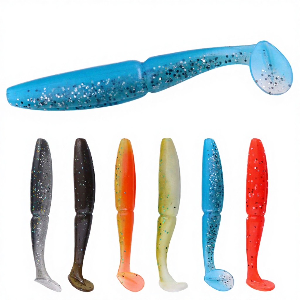 For SO020 Printed ABS Artificial Soft Baits T-Tail Fishing Lures for Sea Fishing Lake & Stream-5pcs/bag 8cm 5.7g – Soft Lure – view 4