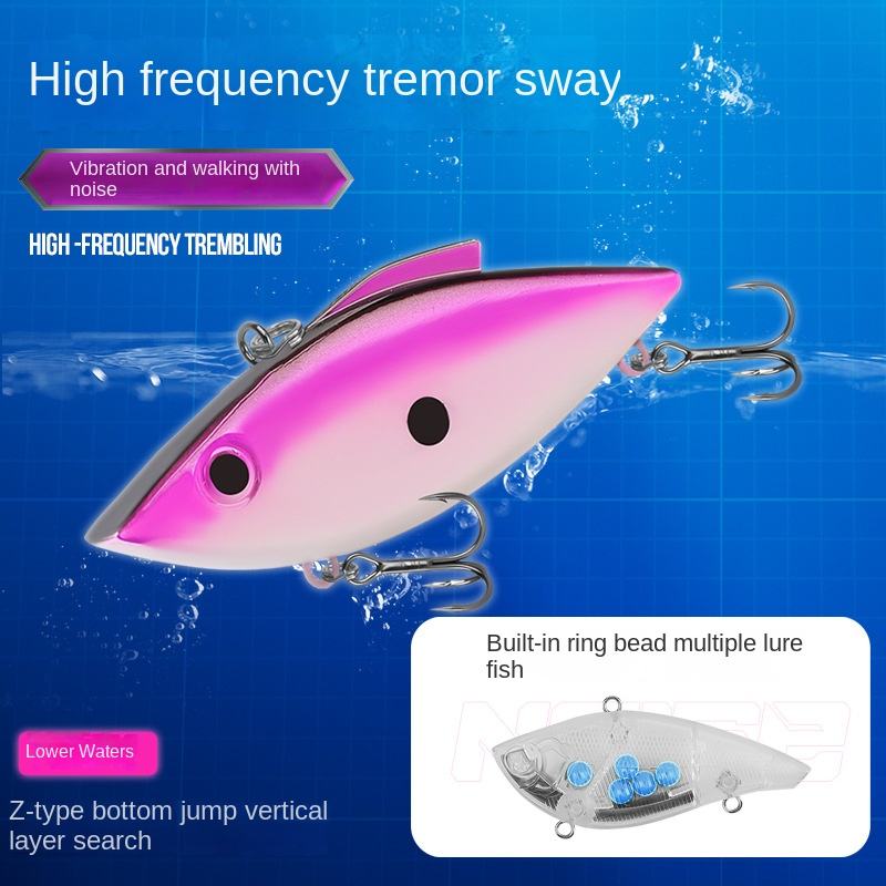 Cheery 65mm 75mm Bionic Vibs Double Hook Vibra Lure Reflective ABS Hard Lure Perch Snapper Tilapia Bream Cod River Stream – VIB – view 4