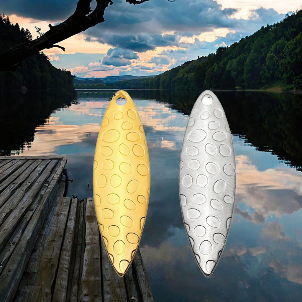 Fishing Lures DIY Metal Blades Gold Silver Spoon Lure Spinner Baits for Lure Making Ocean Boat Fishing Bass Trout Pike Printed – Metal Lure – view 1