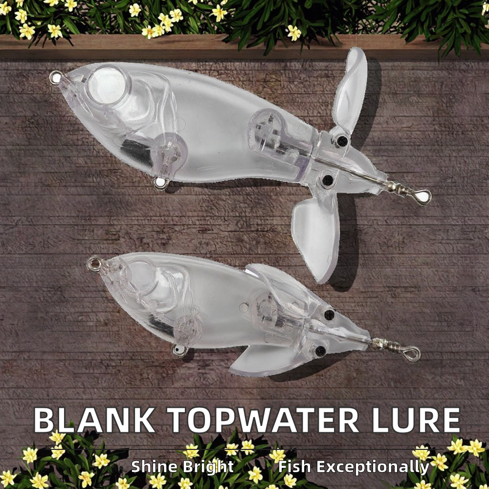 Unpainted Blank Floating Topwater Popper 15g ABS Saltwater Fishing Lure Without Hooks DIY Rotated Tail Bait for Bass & Carp – Other Hard Lure – view 2
