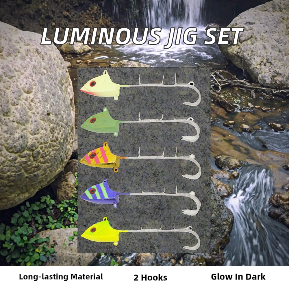 New 15g Lead Jig Head Double Hook Lure Bass Trout Carp Float Fishing Slice Insect Bait Lake – Fishhook – view 2